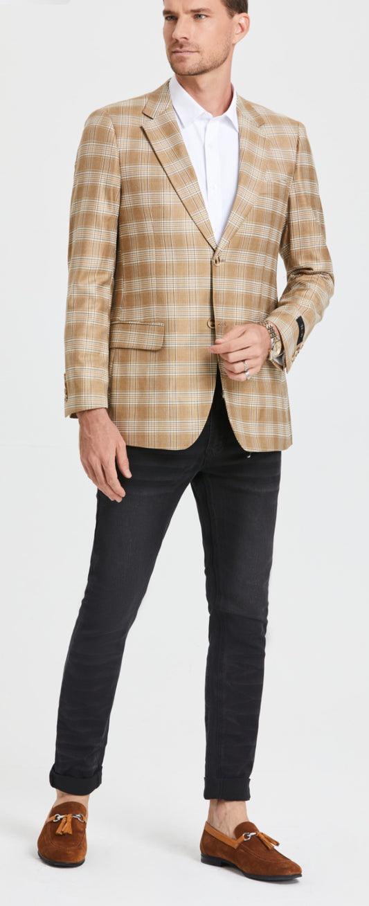 Lustrous Plaid Lineage Suit Jackets