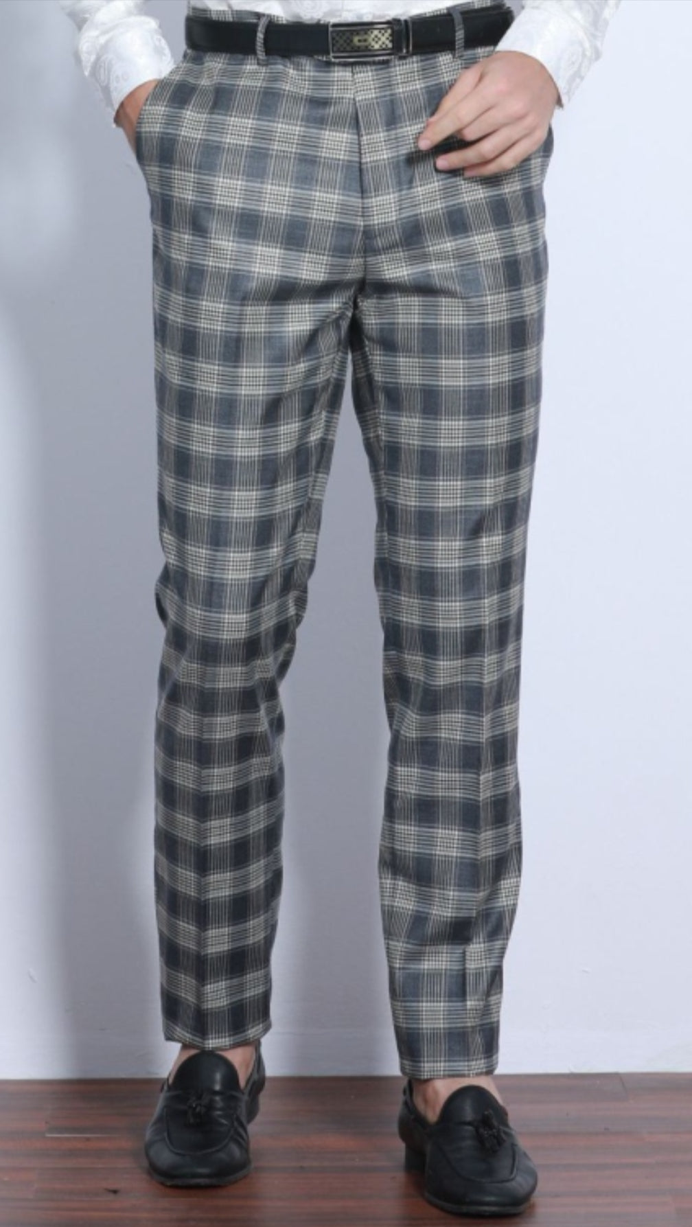 Lustrous Plaid Lineage Slacks