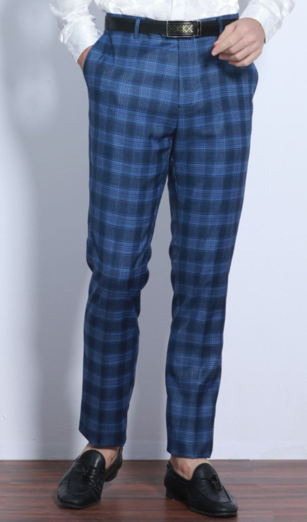 Lustrous Plaid Lineage Slacks